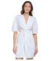 Women's Short-Sleeve Cutout Twist Dress White $52.47 Dresses