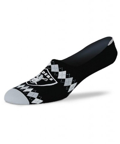 Women's Las Vegas Raiders Micro Argyle No-Show Socks Black $10.58 Socks