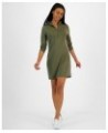 Women's Mock-Turtleneck Side-Stripe Dress Green $31.57 Dresses